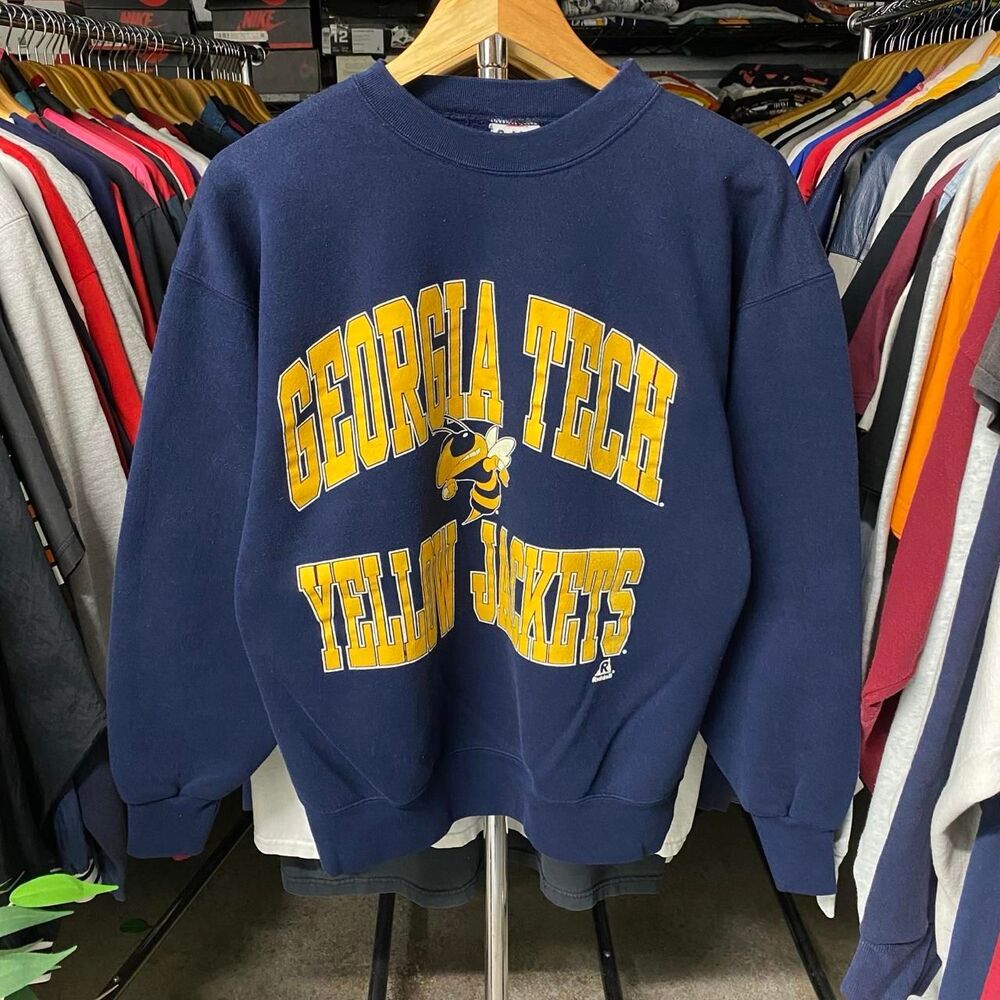 Riddell Men's Navy and Yellow Sweatshirt